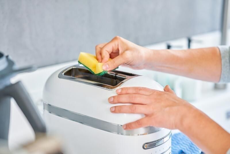 how to clean the toaster inside